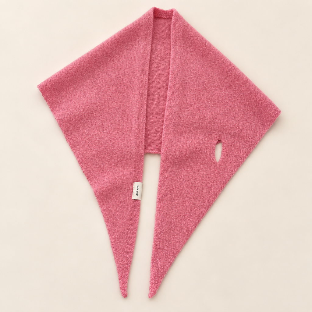 Wool Knit Triangle Scarf