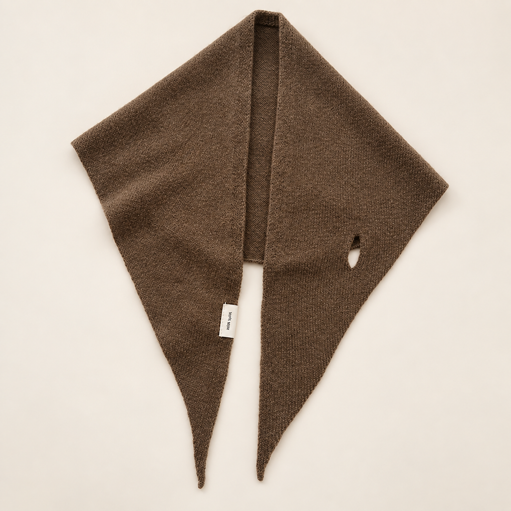 Wool Knit Triangle Scarf