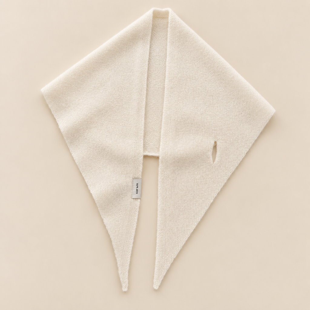Wool Knit Triangle Scarf