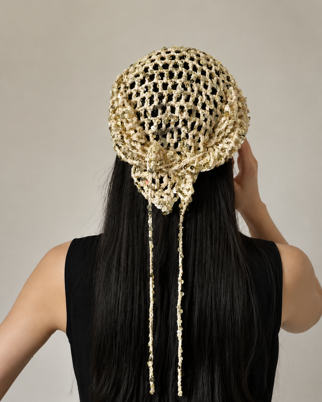 Sequin Mesh Triangle Scarf