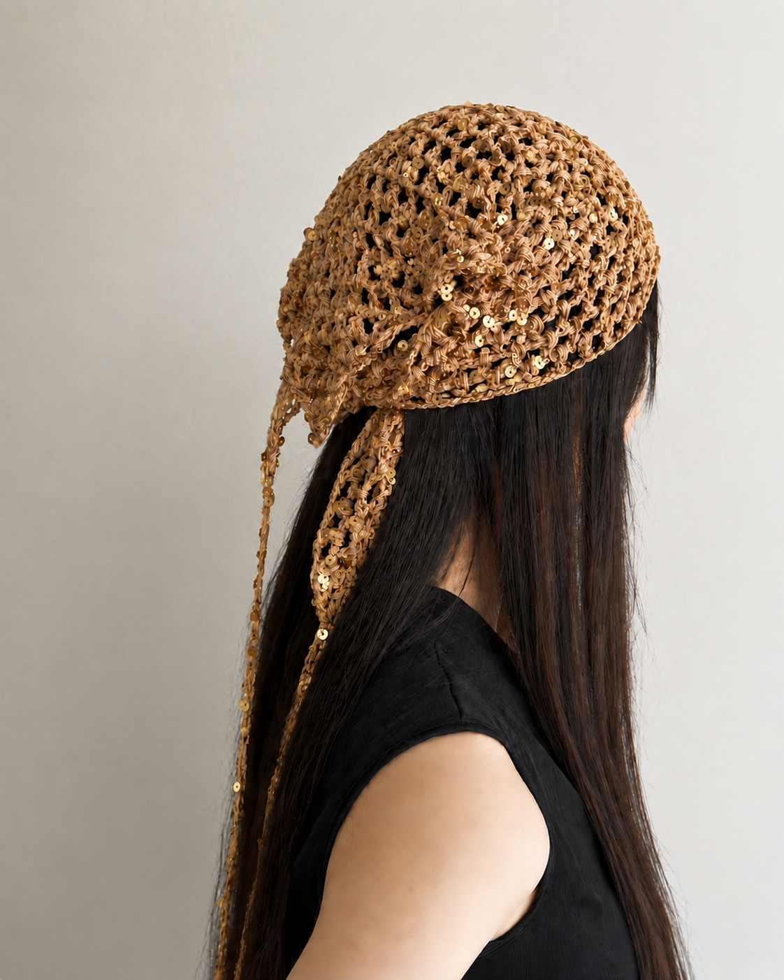 Sequin Mesh Triangle Scarf