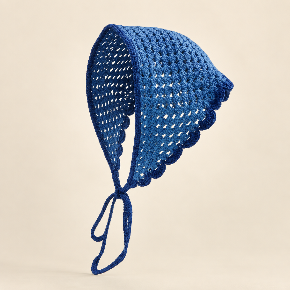 Openwork Crochet Triangle Scarf
