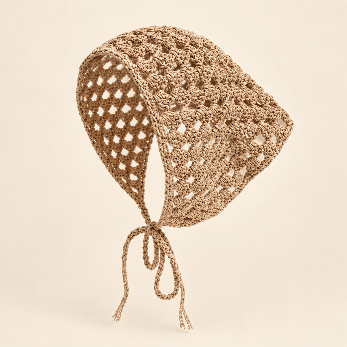 Openwork Crochet Triangle Scarf