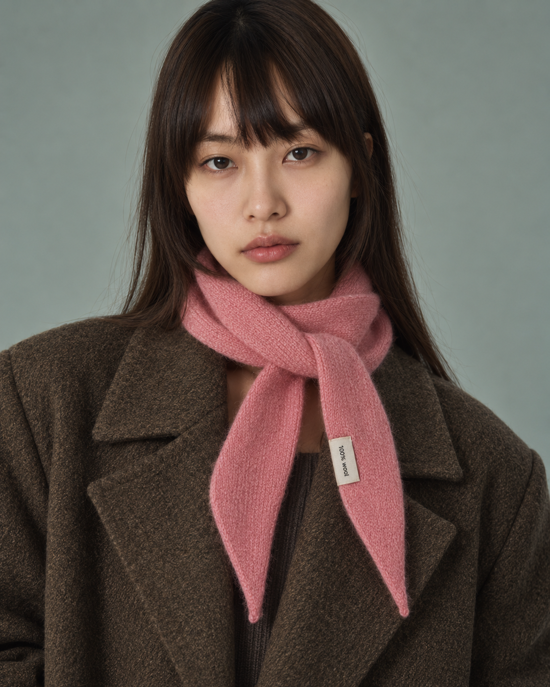 Wool Knit Triangle Scarf