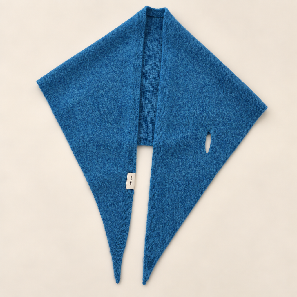 Wool Knit Triangle Scarf